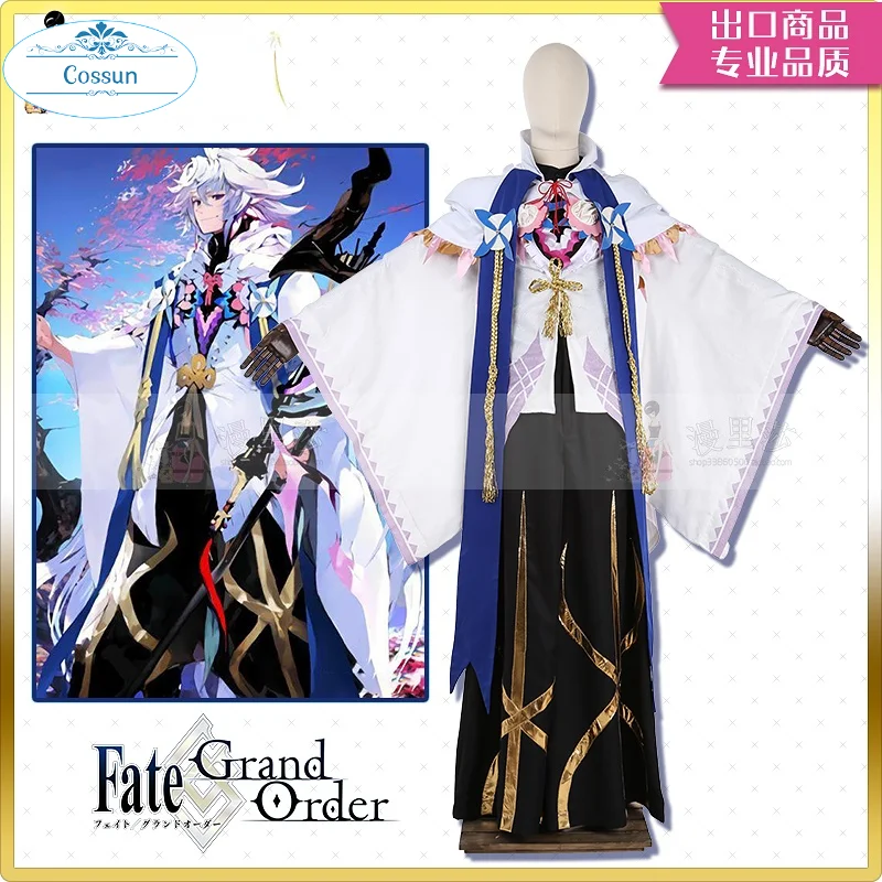 

[На заказ] Аниме! Fate/Grand Order Merlin, игровой костюм, кимоно, Униформа, косплей-костюм, Хэллоуин вечерние Одежда для ролевых игр