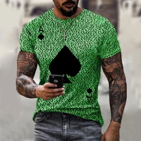 playing cards 3d print men t shirt ace spades card letters print o neck t shirt for men summer street style loose men clothing