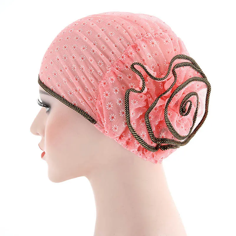 

Muslim Women's Lady Girl Hijab Caps Hat Flower Headwear Underscarf Adjustable Fashion SWD889