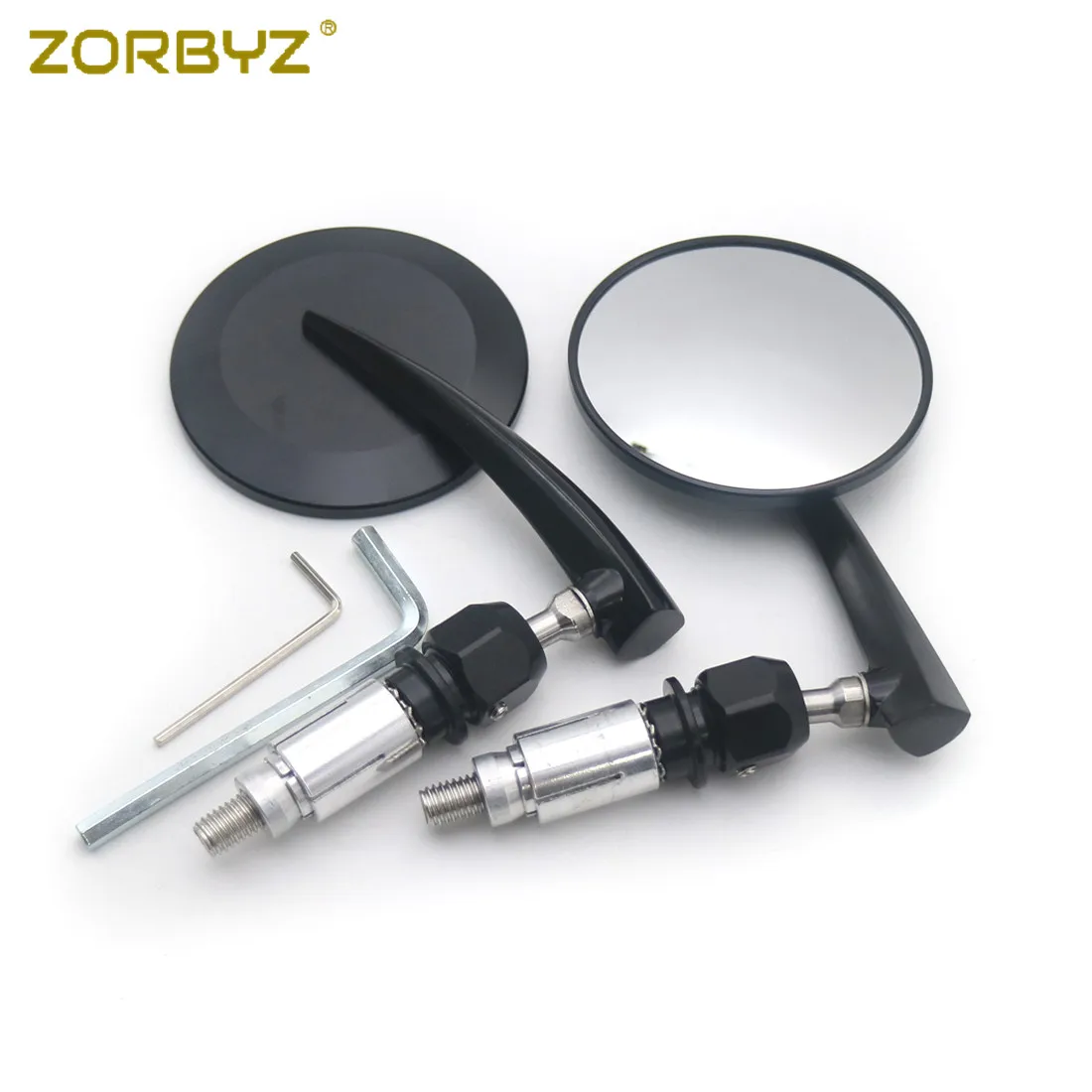 ZORBYZ 7/8 &quot22 мм Ретро черная круглая ручка БАР КОНЕЦ ЗАДНЕГО вида боковые зеркала