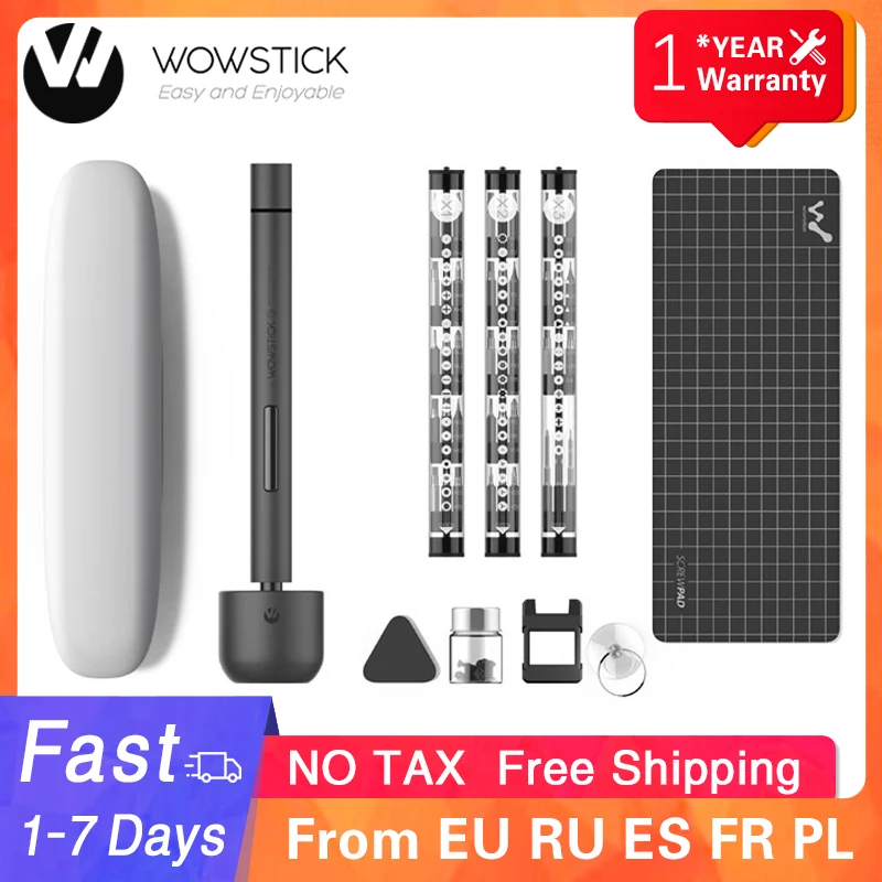 Электрическая отвертка Wowstick 1F Pro, набор прецизионных беспроводных аккумуляторных отверток со светодиодсветильник кой, ремонтные наборы инструментов - изображение