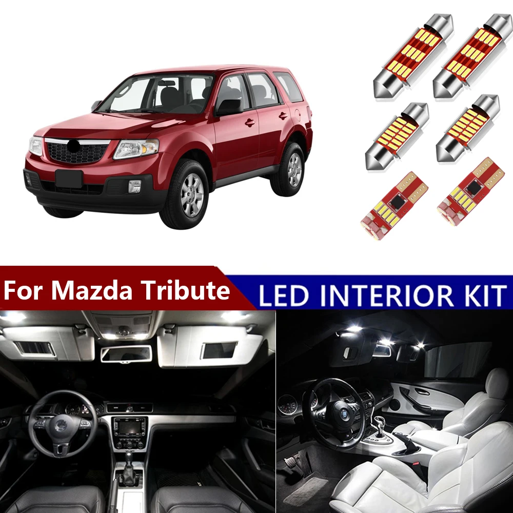 

12pcs For Mazda Tribute 2001-2011 Led Interior Light Kit Canbus Dome Map License Plate Light Car Accessories