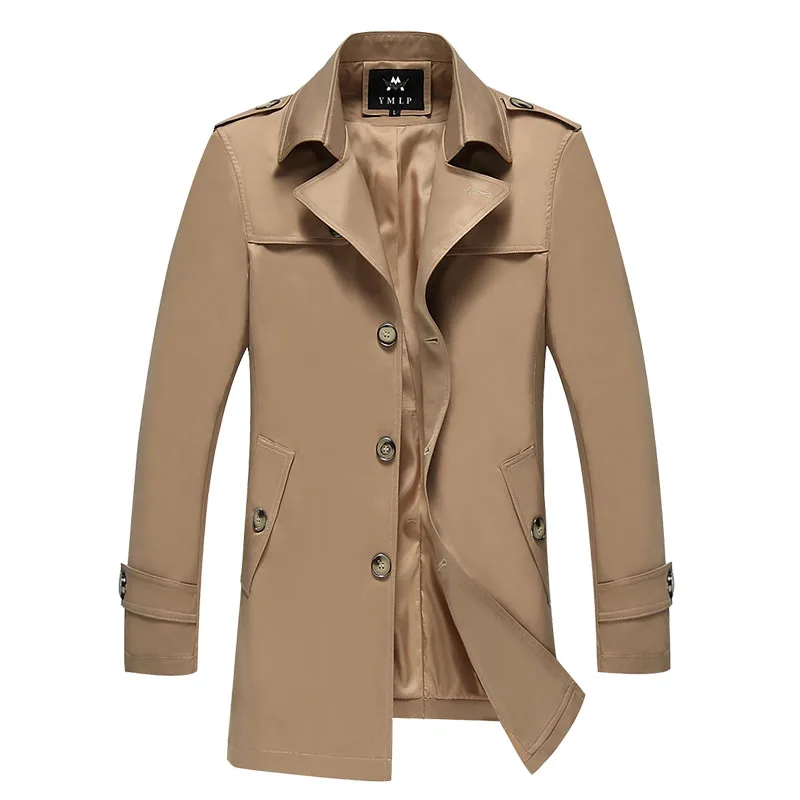 British Style trench coat men new autumn jacket overcoat slim fit mens casual fashion solid color windbreaker outwear hombre | Мужская