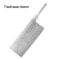 vg10 steel diy sharp kitchen knife semi finished damascus steel blade 7 inch chinese meat cleaver raw fish chef blade blank