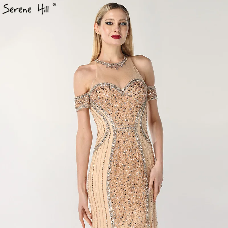 Роскошное сексуальное Золотое прозрачное вечернее платье с вырезом русалка