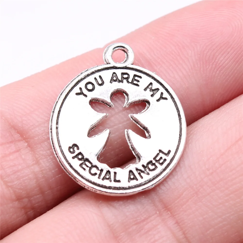 

10pcs 22x18mm Antique Silver Color You Are My Special Angel Charms For Earring Making For Jewelry Making B12295