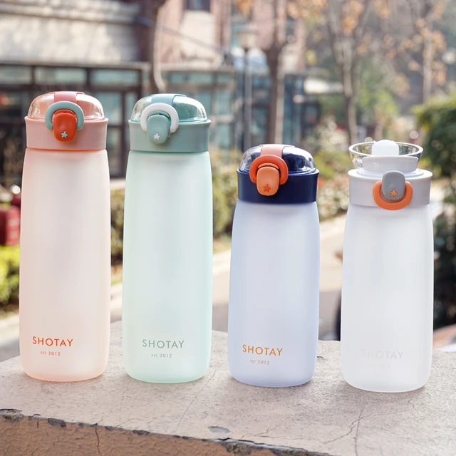 600ml/480ml Portable Plastic Water Bottle With Filter BPA Free Cute Candy Color Outdoor Sports Drinking Bottles Eco-Friendly 8