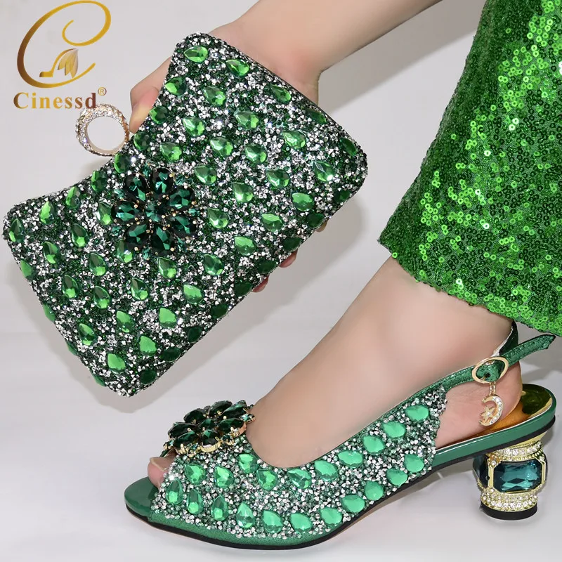 Вечерний комплект из обуви и сумки Итальянская обувь с сумочкой в комплекте