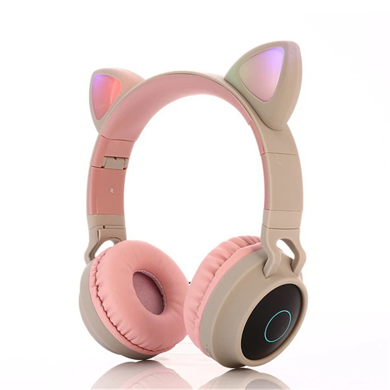 Светодиодный bluetooth наушники с кошачьими ушками 5 0 детские светящийся светильник