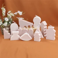 2021 new simple geometric shape scented candle silicone mold ins style diy shooting props home decoration accessories