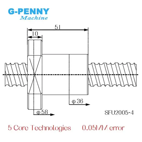 Шариковый винт SFU 2005 G-PENNY MACHINE