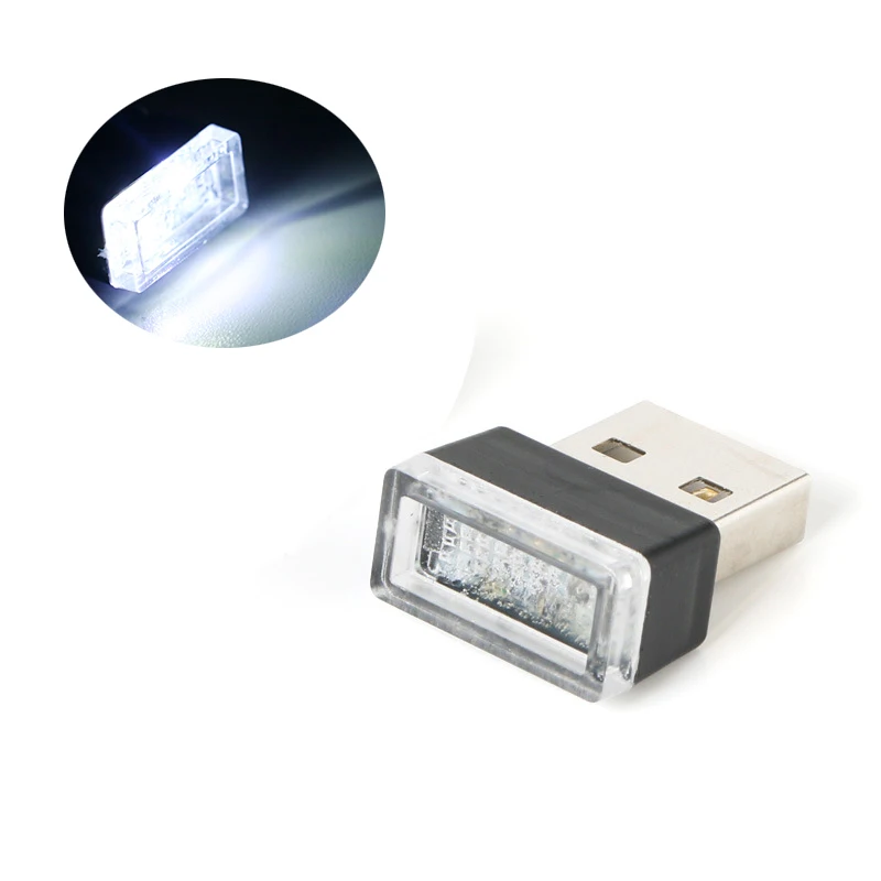 

Автомобильный светодиодный атмосферный мини-светильник, 7 цветов, USB, декоративная лампа, внутренсветильник освещение, портативный штекер для ПК, окружающий белый аварийный свет, s синий