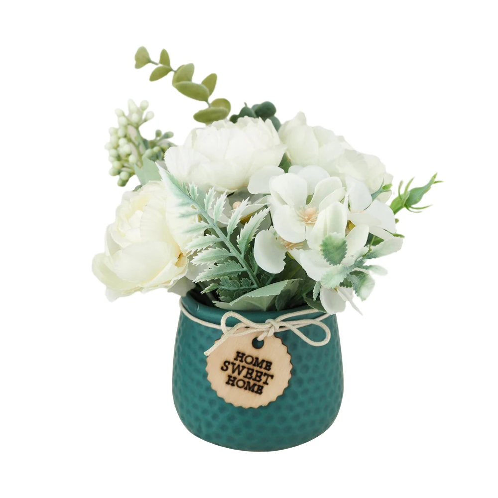 

Imitation Peonies Furnishing Articles Simulation Flower Small Potted Plants Home Decorations Artificial Eucalyptus Leaves
