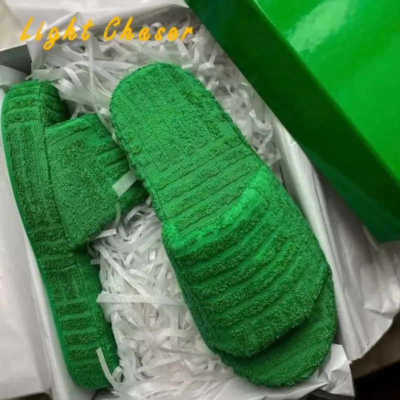 Fashionable Plush Indoor Slippers Women Fall/winter 2021 New Plus Size Green Thick-soled Outer Wear  Thick-soled Women's Slipper