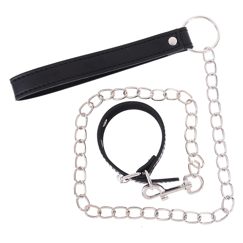 Leather Penis Ring Male Cock Metal Chain Leash Chastity Devices Belt Cage Scrotum Testicle Cockring Stretcher Sex Toys | Красота и