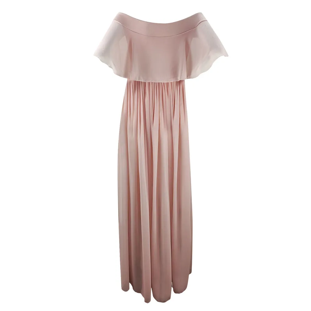 

Women Pregnants Maternity Photography Props Short Sleeve Ruffles Dress Women's pleated one shoulder long dress Formal Dresses