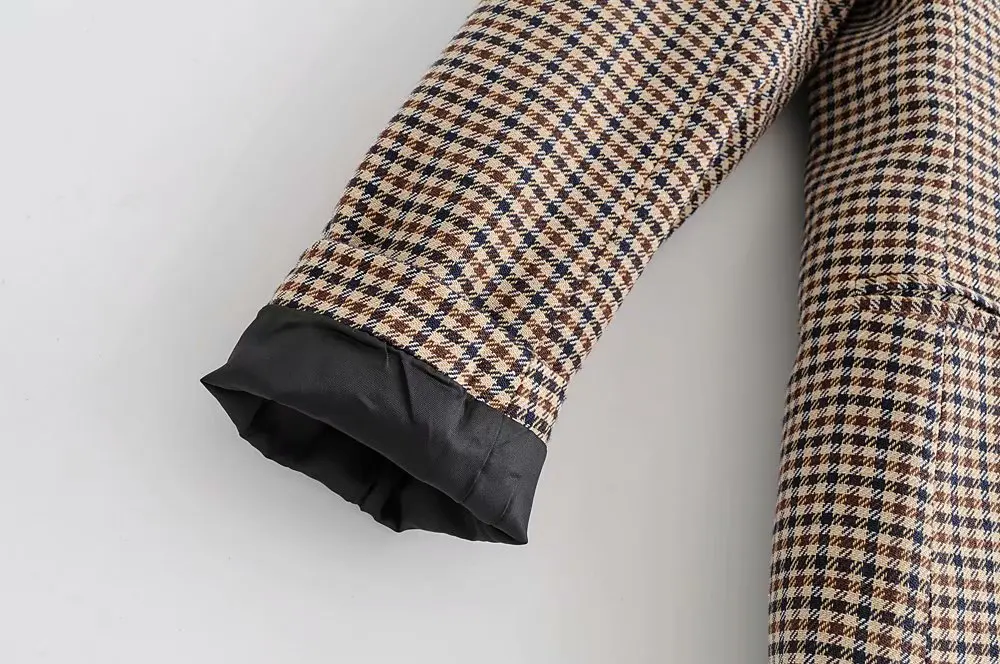 

Blazer Women Harajuku Korean Long Sleeve Spring Fall Sun Protection Japan Coat Woolen Work Francais Feminino Plaid Suits