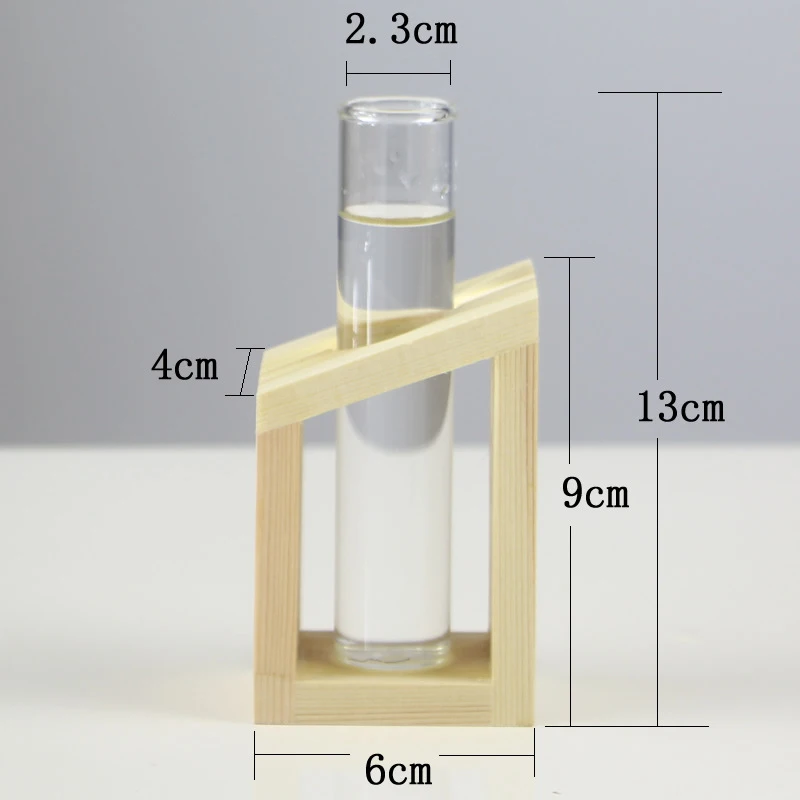 

Glass Tube Vases Wooden Stand Flower Pots Hydroponic Plant Home Garden Simple Decoration SEC88