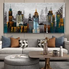 Нью-Йорк, небоскребы, здание города, искусство, Современная архитектура, плакат и Декор для дома
