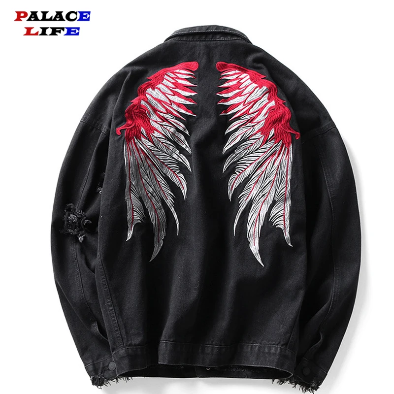 Джинсовая куртка мужская свободного покроя уличная одежда из денима в стиле хип