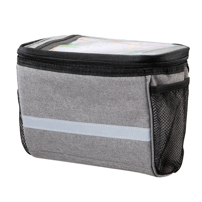 

Cycling Bicycle Handlebar Insulated Front Bag MTB Bike Phone Holder Basket Waterproof Bags Reflective Large Capacity