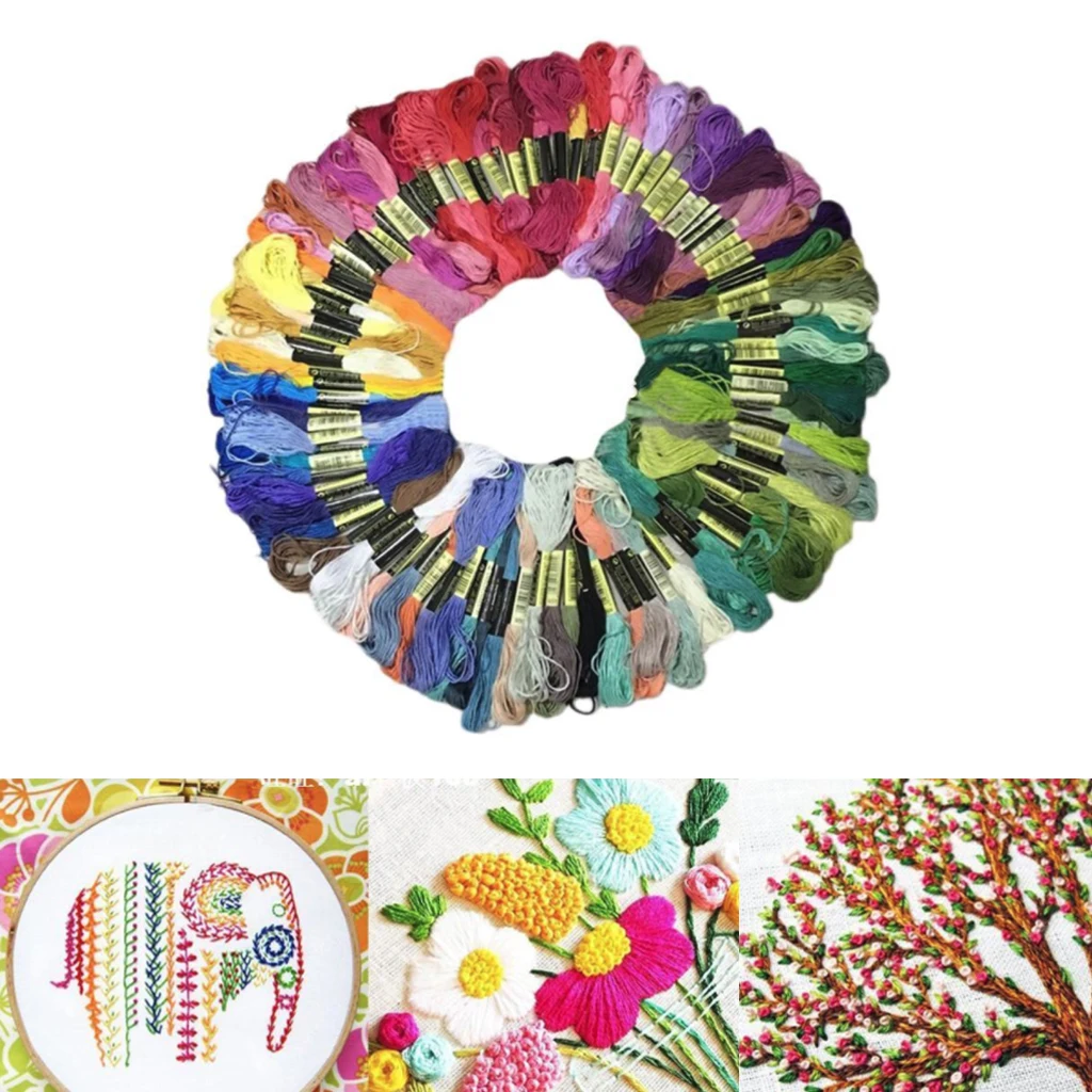 100 шт./лот игольчатая нить для вышивки крестиком цветные нитки хлопковые иголки