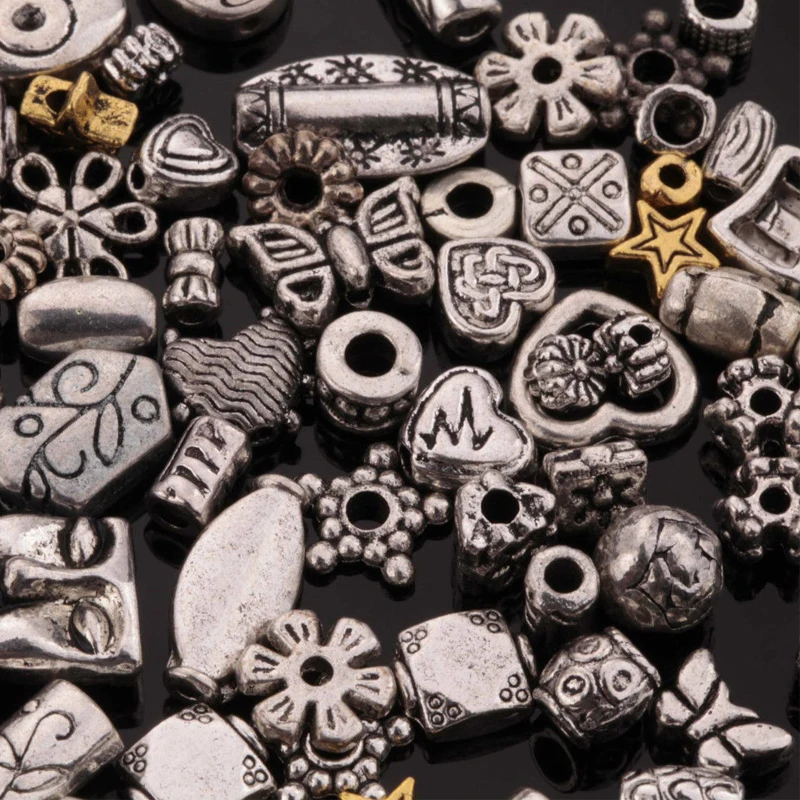 Неравномерный смешанный антикварный серебряный цвет свободные металлические