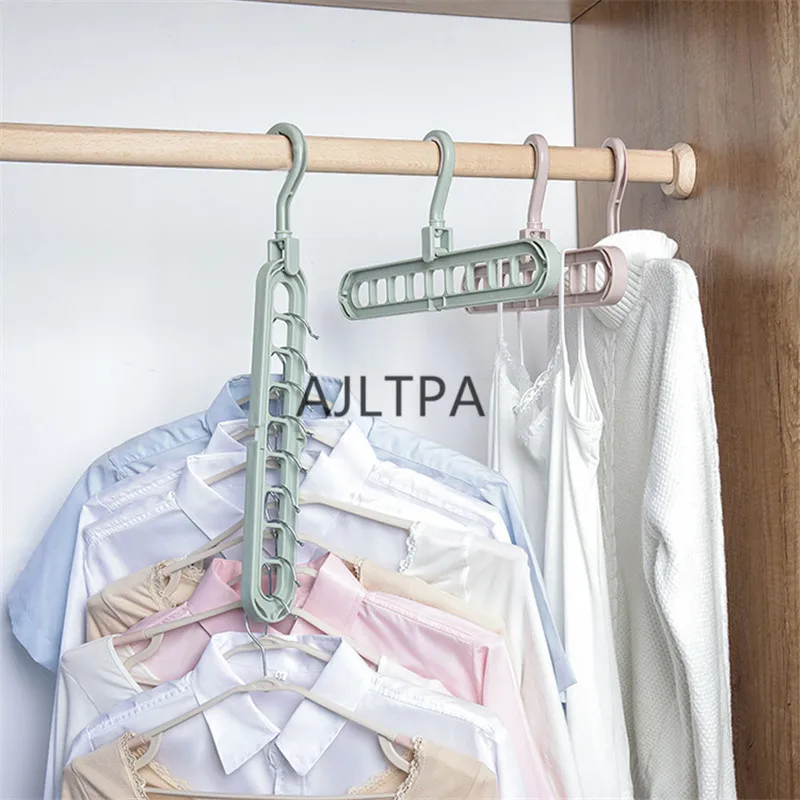 

100pcs/lot Multi-port Support Circle Clothes Hanger Clothes Drying Rack Multifunction Plastic Clothes Hanger Storage Rack CT0403