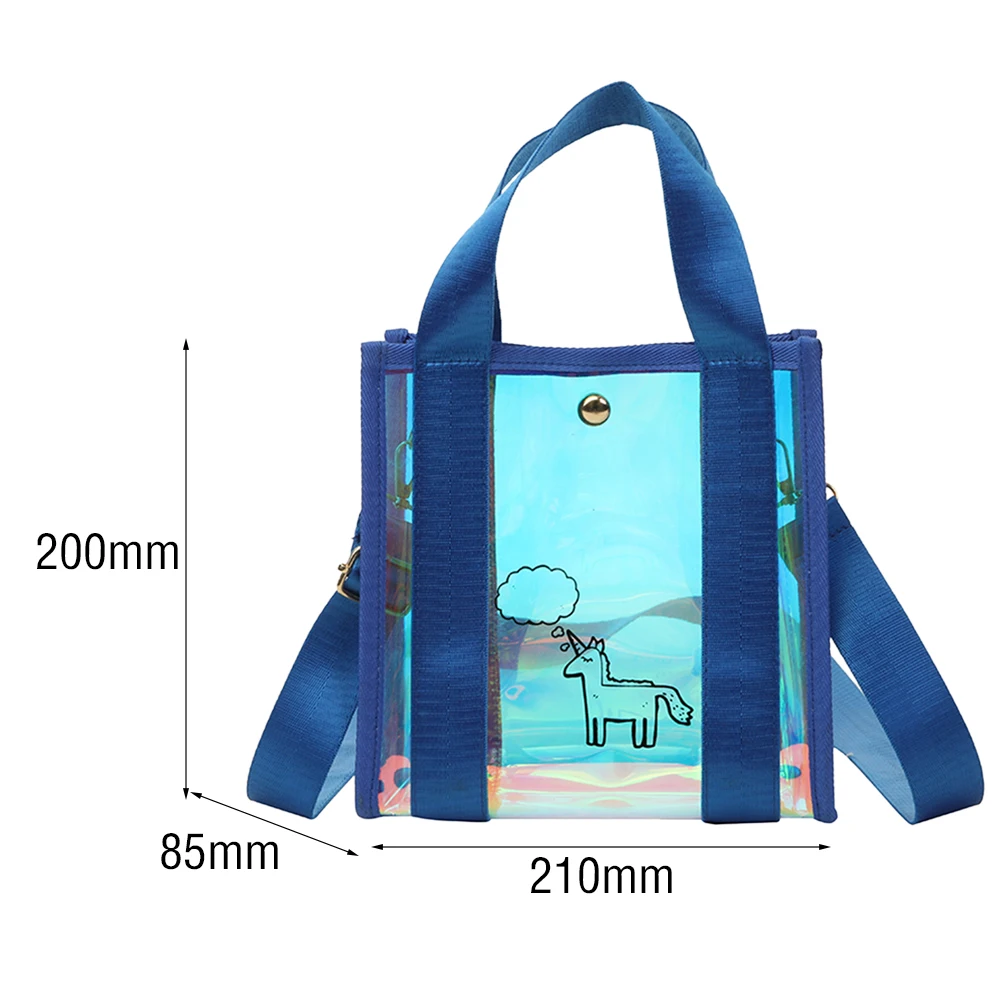 

Vintage Women Cartoon Printing Laser PVC Shoulder Messenger Crossbody Bag Casual Ladies Small Tote Handbag Purse