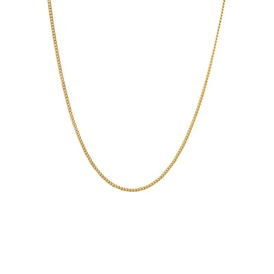 

24k Gold Necklace for Women Simple Fashion Box Chain Elegant Charm Chain for Wedding Gifts Fine Jewelry Necklaces Gold Collares
