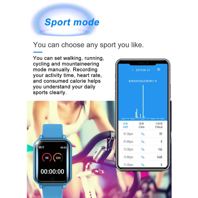 Умные часы T70 для мужчин и женщин мониторинг сердечного ритма артериального