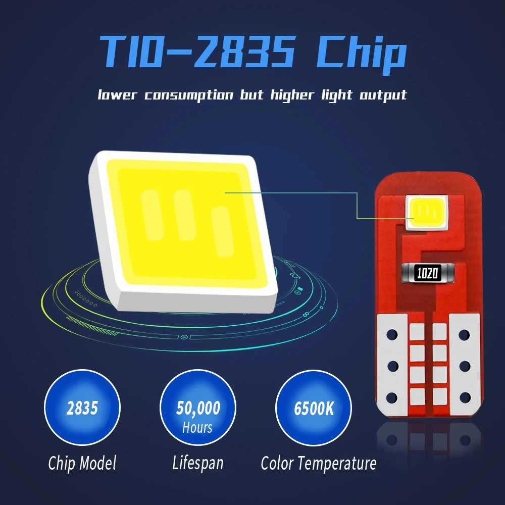 DXZ 10 шт. Новый Canbus T10 светодиодный W5W 194 168 автомобильный интерьерный светильник 2835 2