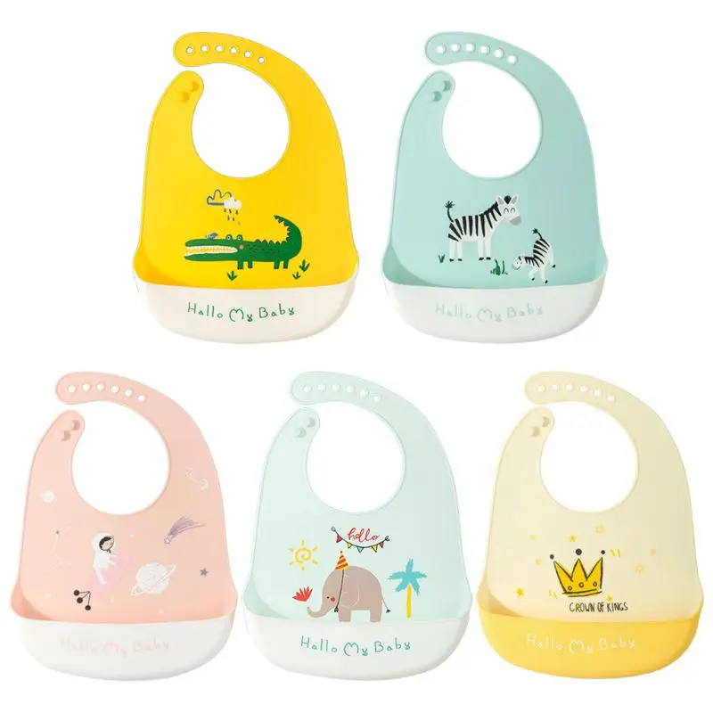 Детские Мультяшные водонепроницаемые нагрудники из пищевого силикона для