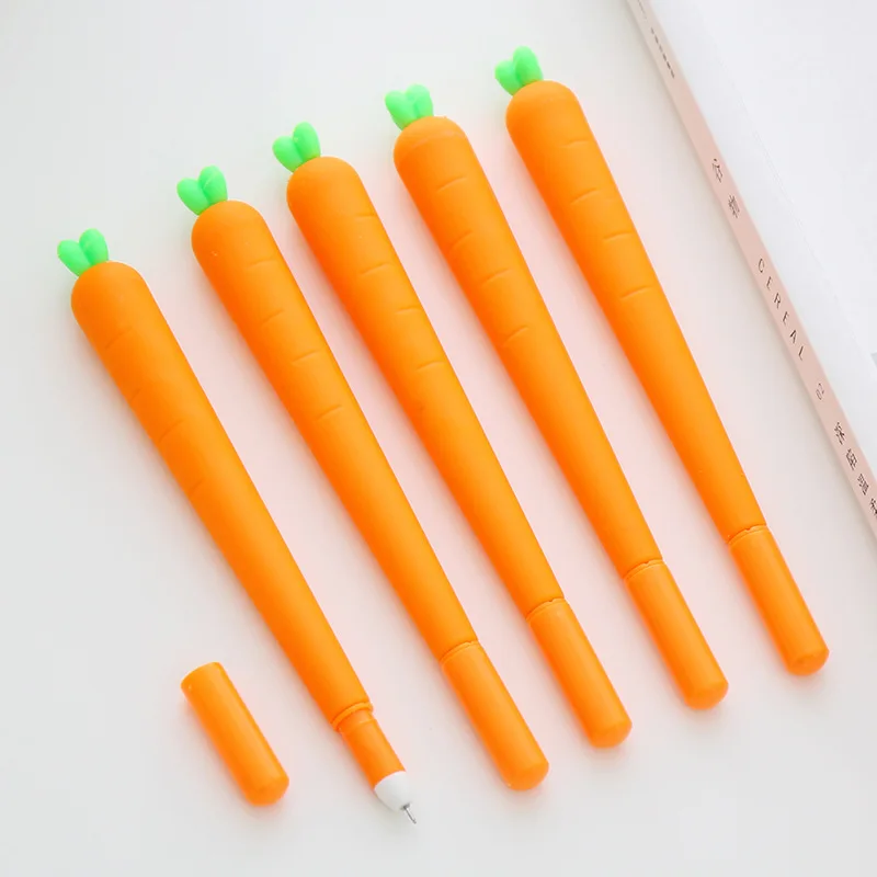 Lovely Kawii Carrot Gel Pen 0.5mm Black Ink Cute Orange Creative Stationary Office School Writing Supplies | Канцтовары для офиса