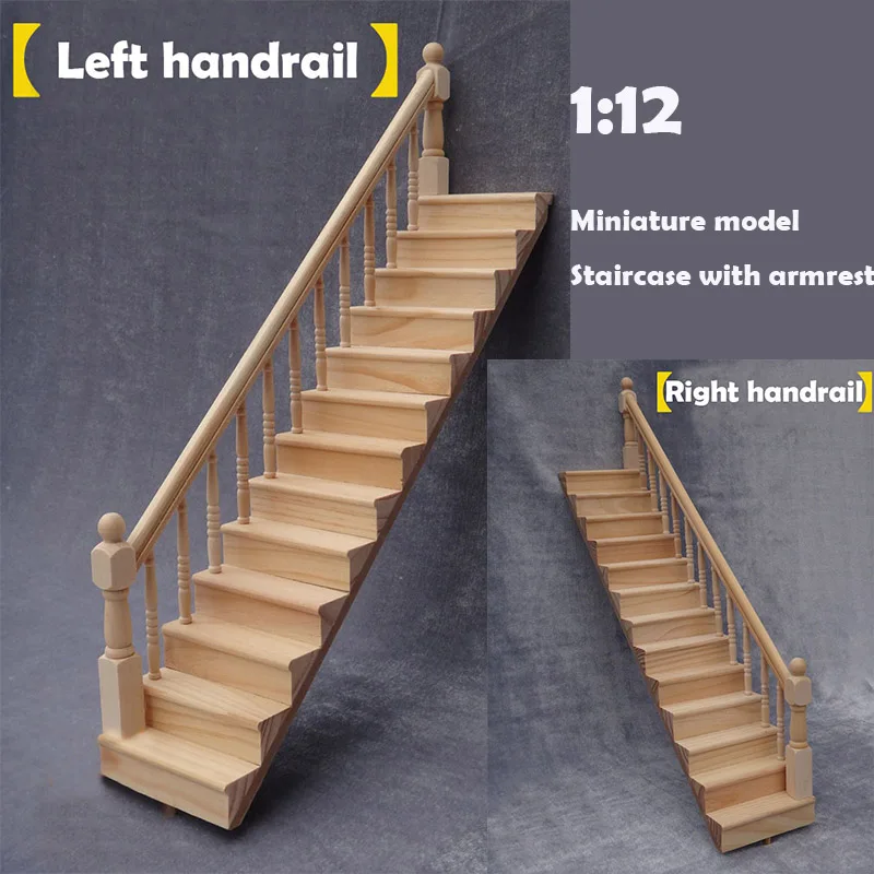 

1:12 Миниатюрная модель лестницы с подлокотником, DIY Строительные Модели, материалы, модель стола с песком, фурнитура