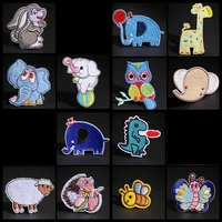 iron on giraffe animal patches for kids clothing transfer embroidery elephant dinosaur patch sticker for backpack decor applique