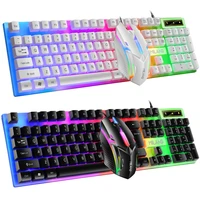 keyboard mouse backlit gaming mouse and keyboard waterproof luminous mouse keyboard punk keyboard and mouse combo for pc gamer
