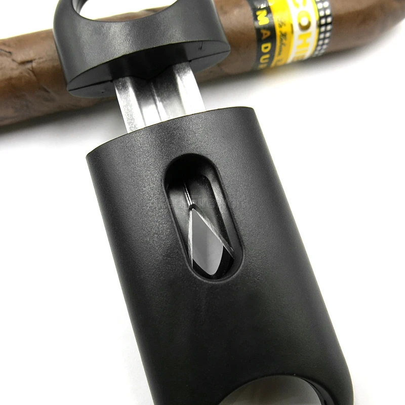 Пластиковый V образный резак для сигар COHIBA острый сигарет металлическое лезвие