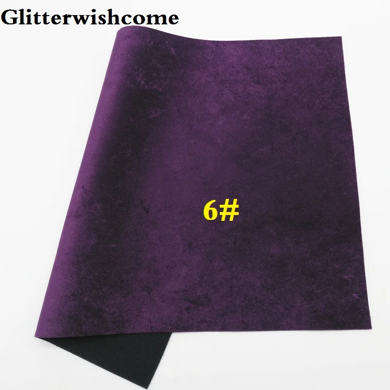 6 Glitterwishcome 21X29 см A4 размер винил для бантов искусственная кожа Бархат Кожа Fabirc искусственная кожа листы для бантов, GM118A - Цвет: 6