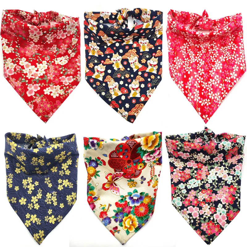 Acessórios do Filhote de Cachorro Colar do Cão Suprimentos para Animais de Estimação do Cão Acessórios para Animais de Estimação Estilo Japonês Cães Pet Bandanas Bandana Triangular 30 Pçs