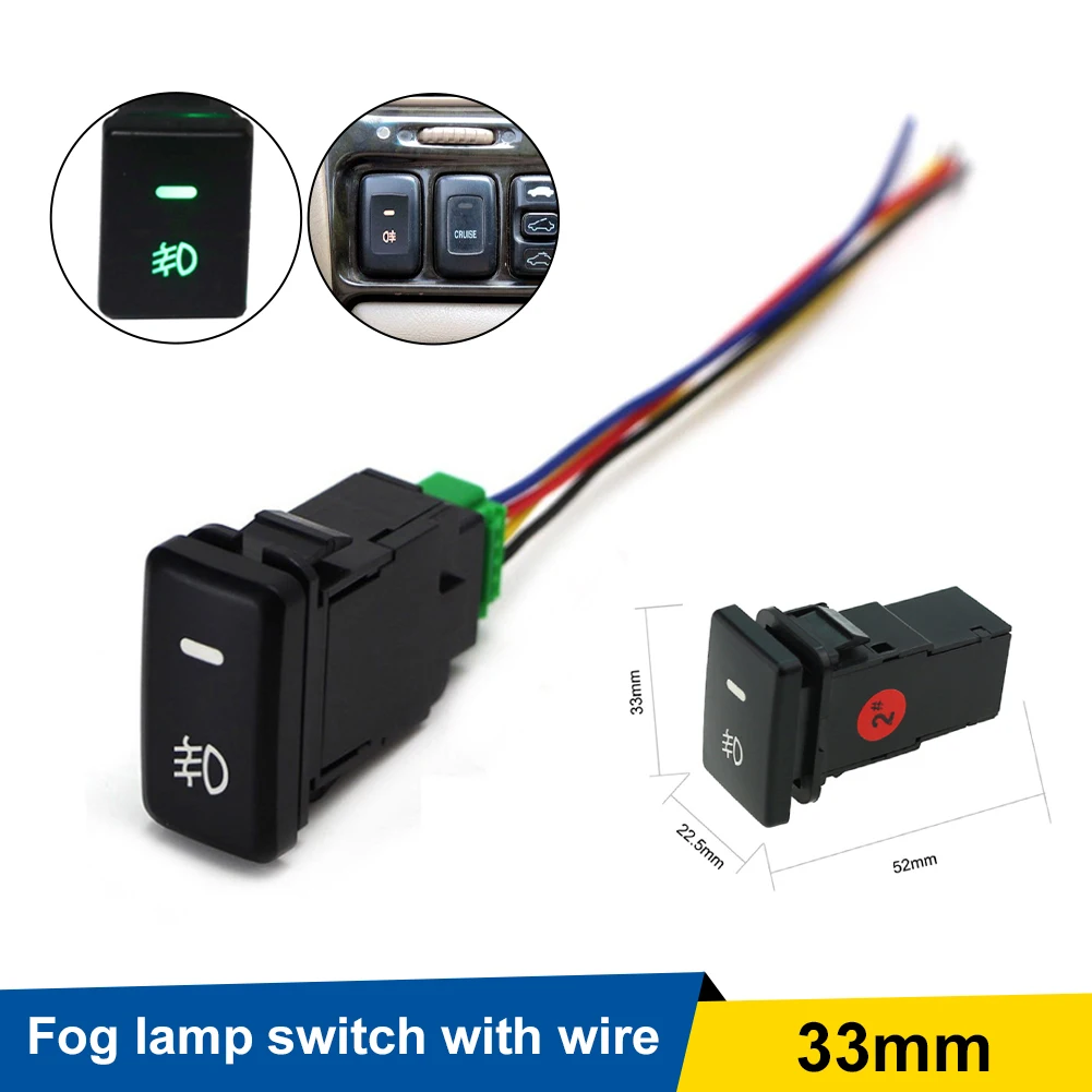 

Sale Auto Car Fog Ligh Switch 12V 4-Pin Push Button ON/OFFSwitch w/ LED Backlit for Camry Corolla Ralink Chihyun Land Cruiser