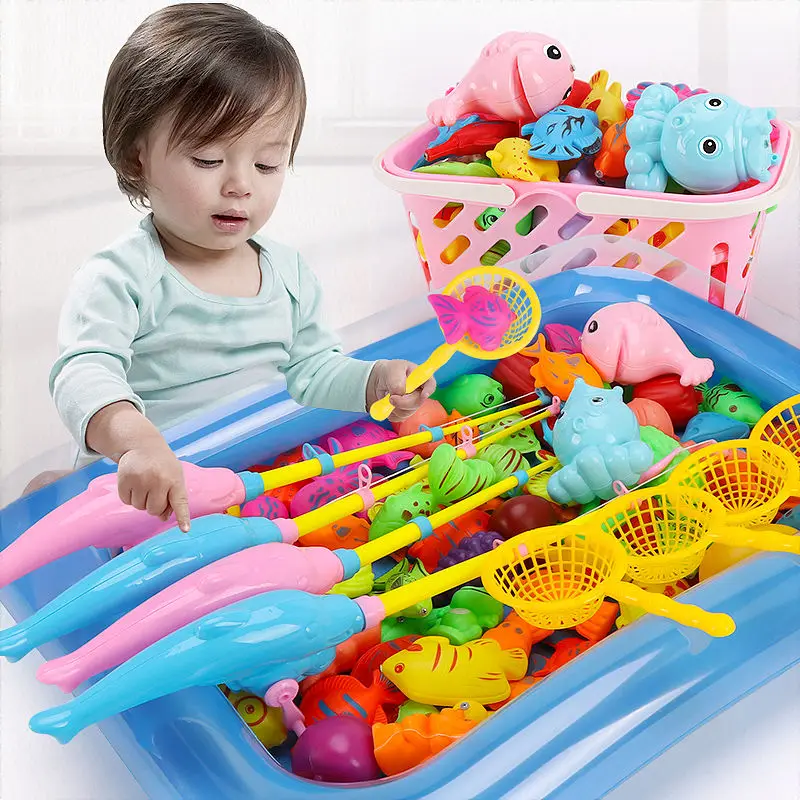 

Children's Magnetic Fishing Parent-child Interactive Toys For Toddler Children Game Kids 3D Fish Baby Bath Toys Outdoor Toys