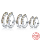 Женские круглые серьги из серебра 100% пробы, 3 размера