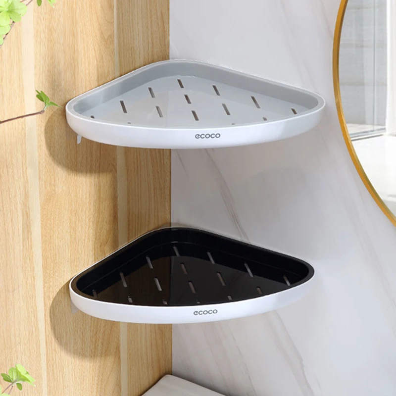 ecoco wall mounted bathroom shelf wall free punching storage shelves shampoo towel rack bathroom accessories kitchen organizer free global shipping