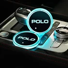 2 шт., подстаканник для автомобиля VW, VW POLO, 3, 4, 5, 6, 2021, 2020, 2019, 2018, 2017-1995, цветной светодиодный подстаканник, аксессуары