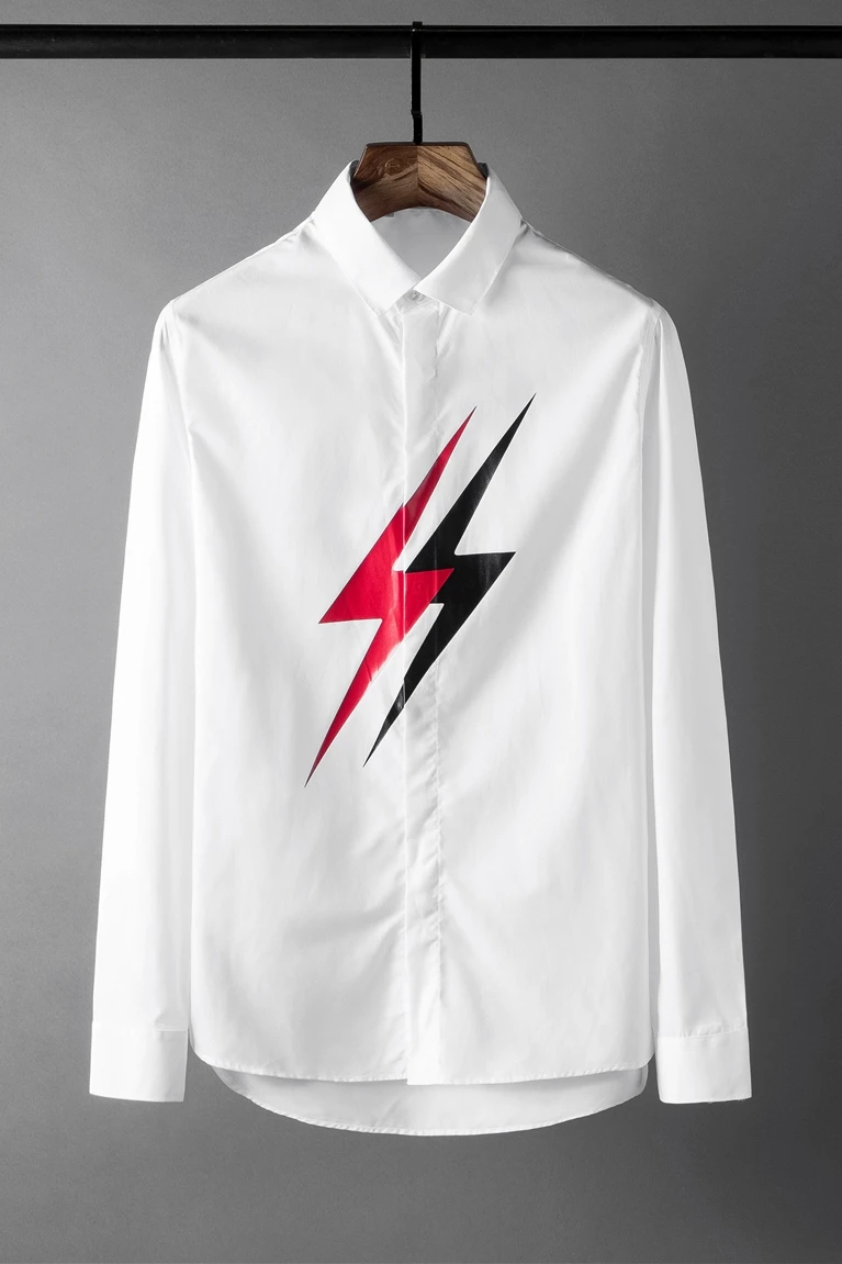 

Lightning Printed Mens Shirts Luxury Solid Color Long Sleeve Party Mens Dress Shirts Fashion Slim Fit Casual Man Shirts