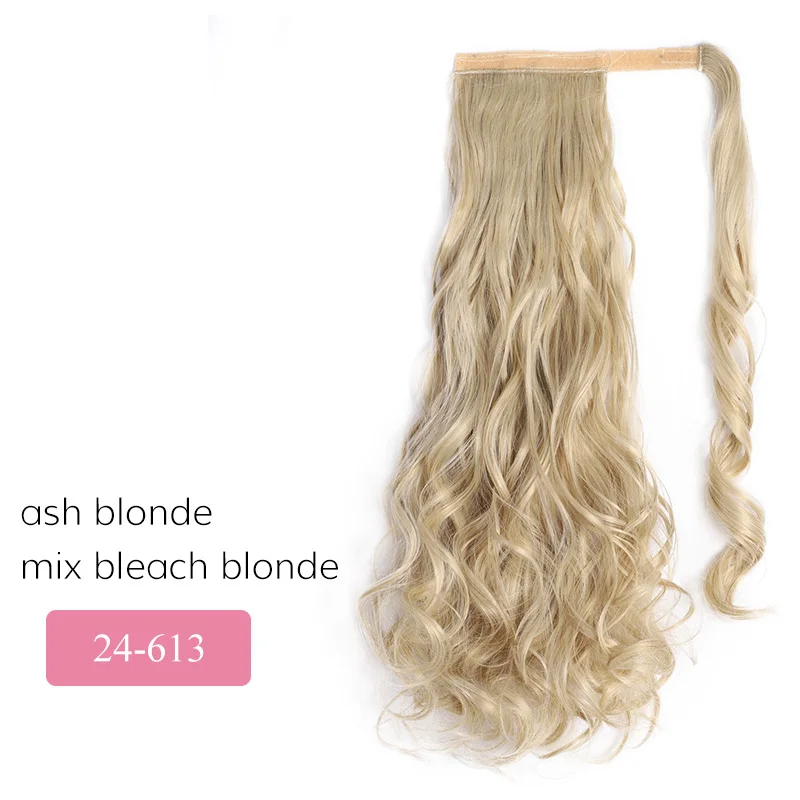 AISI BEAUTY 22 ''женские длинные волнистые синтетические обертывания вокруг шиньков поддельные волосы конский хвост для наращивания высокотемпературное волокно - Цвет: 24-613