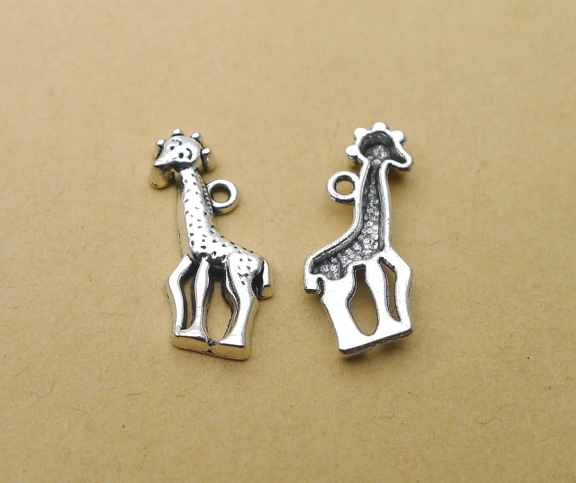

Charm for making jewelry 10pcs 10x23mm antique silver color giraffe charms
