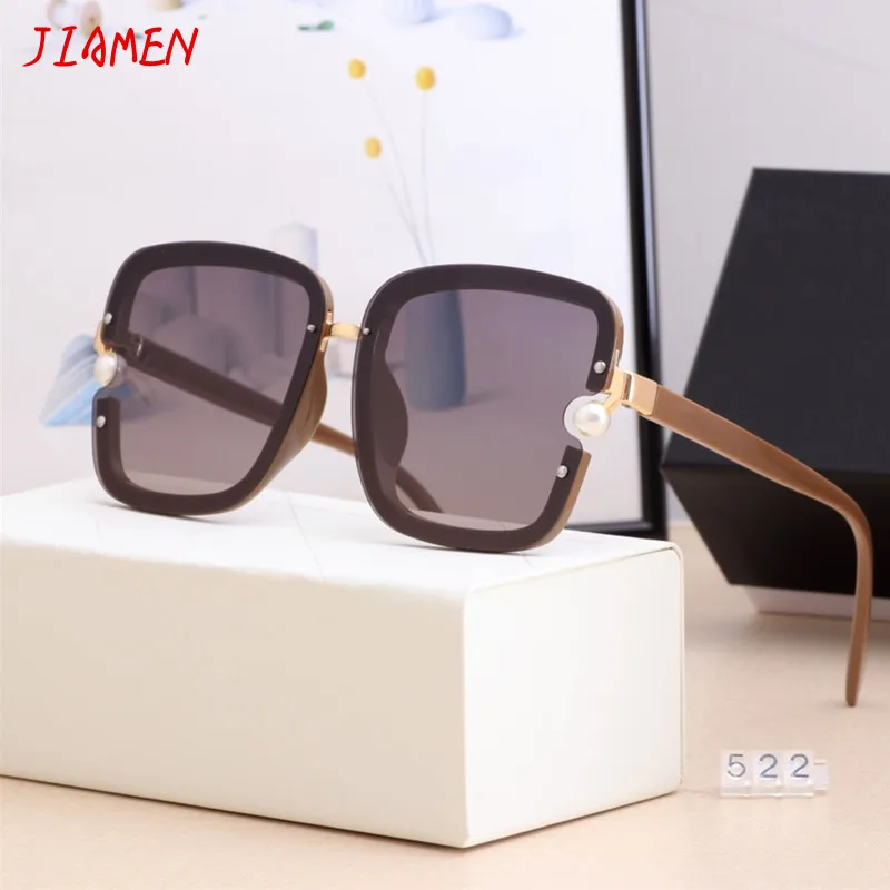 

Square Polarized Brand Glasses Sunglasses Women Travel Shopping Mirror New Design Pearl Lady Sun Glasses UV400 Vintage Eyewear