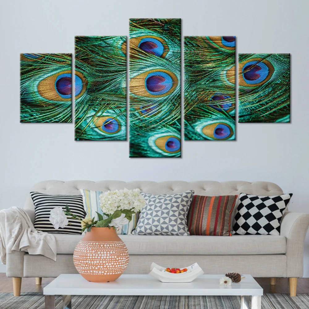 

5 pcs diamond painting Blue Peacock Feather Diamond mosaic full square drills Cross Stitch Diamond Embroidery 3d A2044